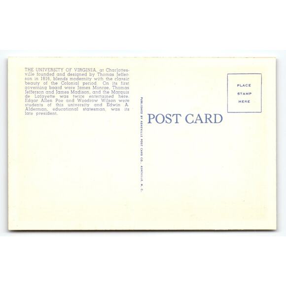 Vintage Linen Postcard University Hospital UVA Charlottesville VA 1940s - Picture 2 of 2